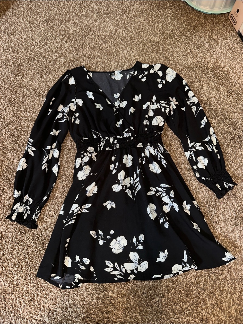 Women’s black and white floral dress